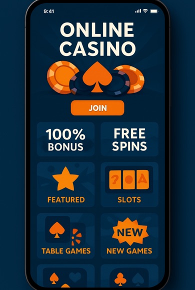 Casinomhub mobil uygulama lobi ekranı